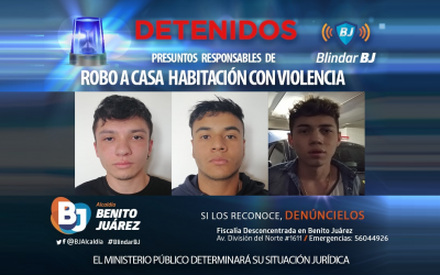 Equipo de Proximidad Blindar BJ detiene a banda de colombianos por robo a casa habitación en Xoco