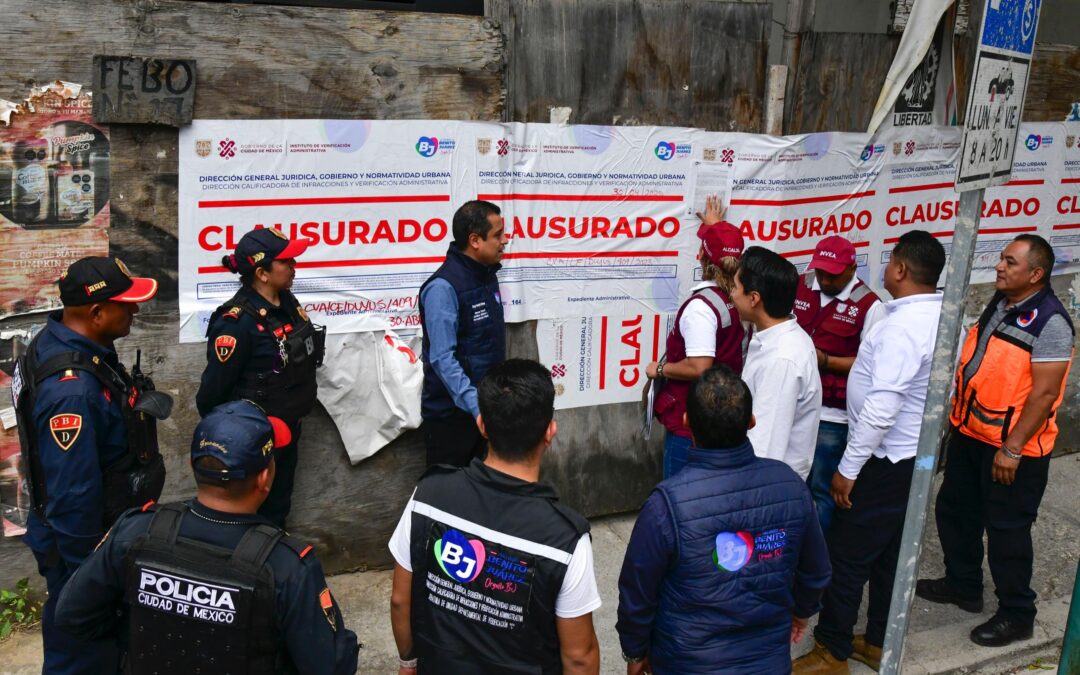 Por segunda ocasión la alcaldía Benito Juárez e INVEA clausuran obra irregular en Febo 17