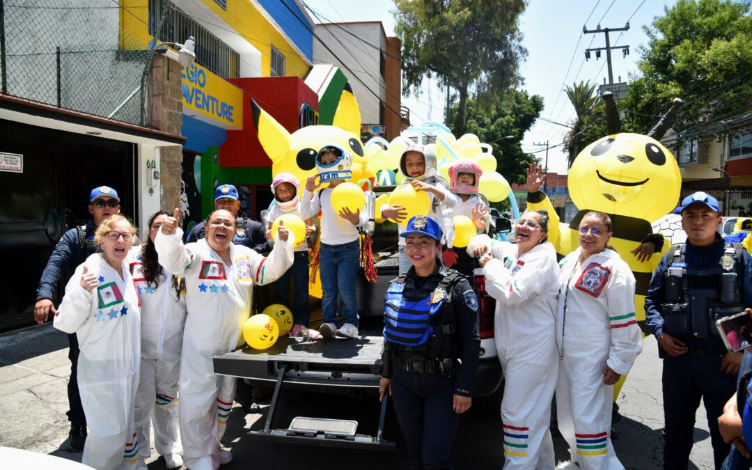Con desfile de Blindar BJ360°, Luis Mendoza celebra a niñas y niños de Benito Juárez