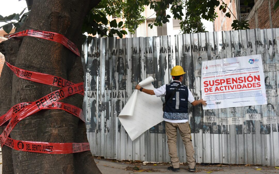 Alcaldía Benito Juárez e INVEA suspenden obra en Víctor Hugo 126, colonia Portales Norte