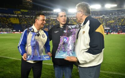 Alcalde Luis Mendoza reconoce a los equipos de fútbol Cruz Azul y Pumas; garantiza un encuentro deportivo con orden y seguridad
